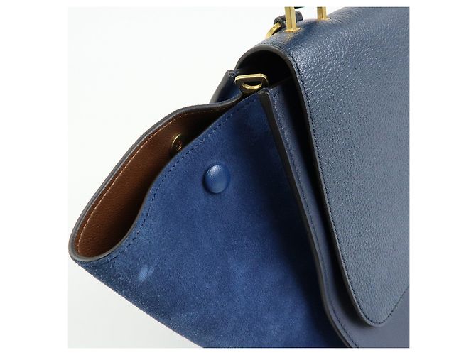 Céline CELINE Borsa 2Way in pelle e camoscio Borsa a mano Borsa a tracolla Navy - vista 14