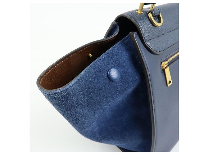 Céline CELINE Borsa 2Way in pelle e camoscio Borsa a mano Borsa a tracolla Navy - vista 16