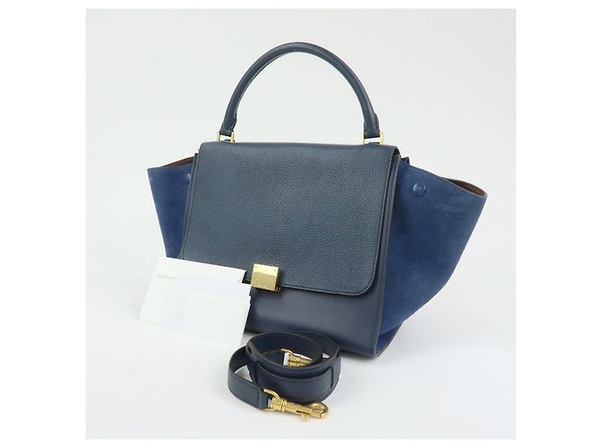 Céline CELINE Borsa 2Way in pelle e camoscio Borsa a mano Borsa a tracolla Navy - vista 24