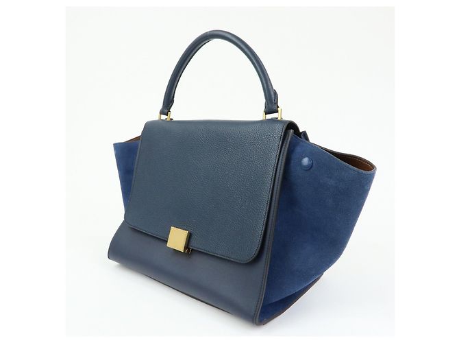 Céline CELINE Borsa 2Way in pelle e camoscio Borsa a mano Borsa a tracolla Navy - vista 3