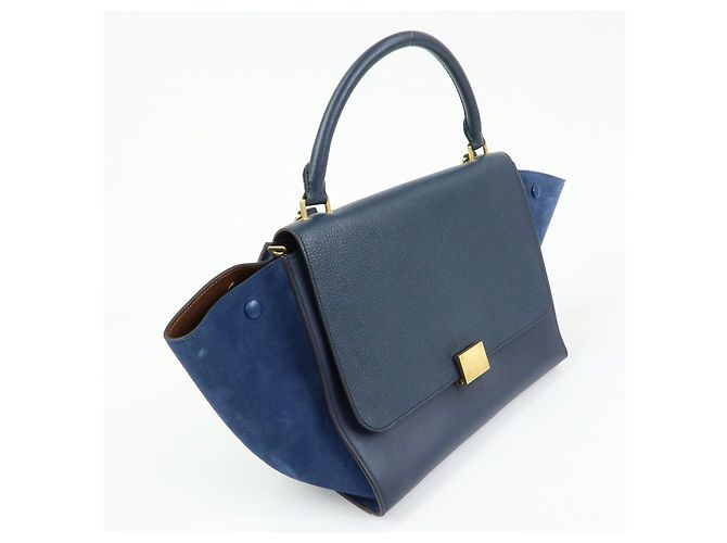 Céline CELINE Borsa 2Way in pelle e camoscio Borsa a mano Borsa a tracolla Navy - vista 4
