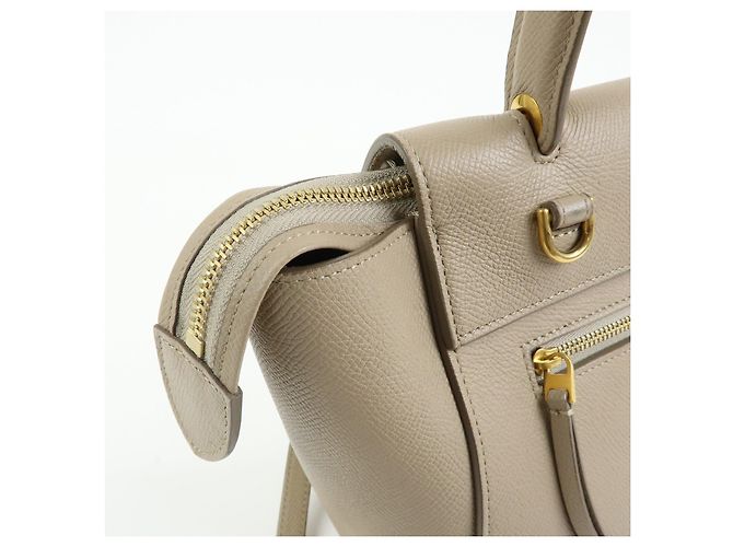 Céline CELINE Borsa Belt Bag in pelle 2Way Borsa a mano Borsa a tracolla Beige - vista 16