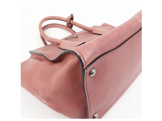 PRADA Triangle Logo Leder 2Way Tasche Handtasche Schultertasche Rosa - Ansicht 13