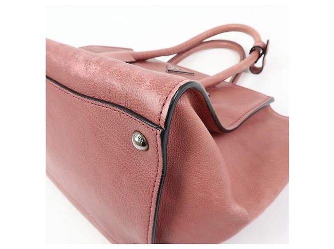 PRADA Triangle Logo Leder 2Way Tasche Handtasche Schultertasche Rosa - Ansicht 14