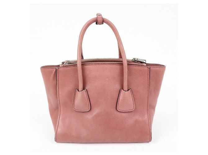 PRADA Triangle Logo Leder 2Way Tasche Handtasche Schultertasche Rosa - Ansicht 2