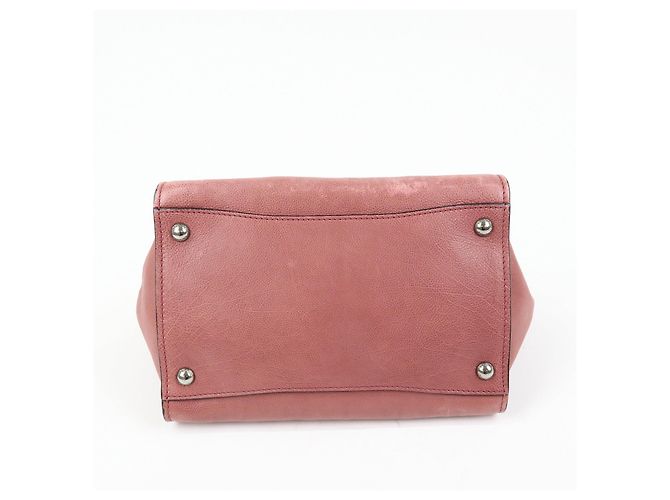 PRADA Triangle Logo Leder 2Way Tasche Handtasche Schultertasche Rosa - Ansicht 5