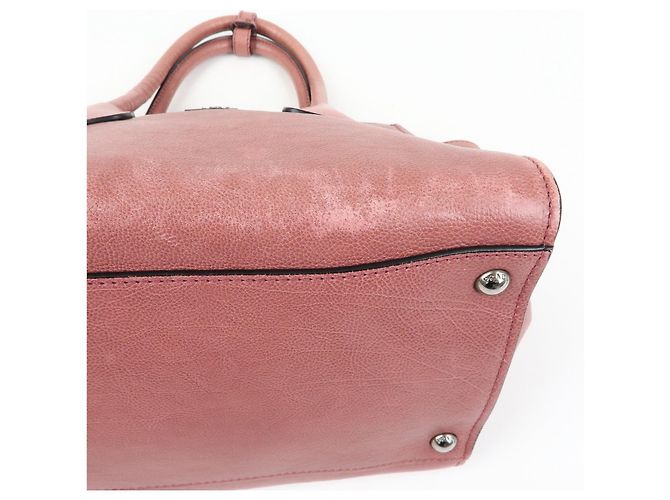 PRADA Triangle Logo Leder 2Way Tasche Handtasche Schultertasche Rosa - Ansicht 6