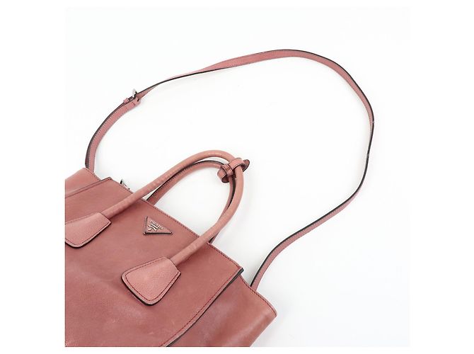 PRADA Triangle Logo Leder 2Way Tasche Handtasche Schultertasche Rosa - Ansicht 7