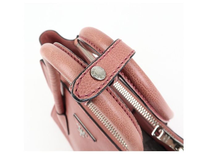 PRADA Triangle Logo Leder 2Way Tasche Handtasche Schultertasche Rosa - Ansicht 8