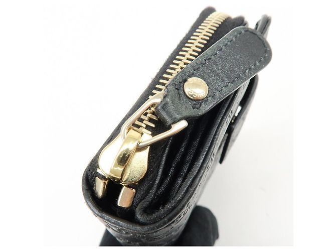 Cartera compacta bi-fold de piel Micro Guccissima GUCCI Negra 449395 - vista 13