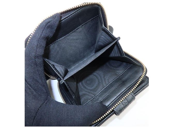 Cartera compacta bi-fold de piel Micro Guccissima GUCCI Negra 449395 - vista 14