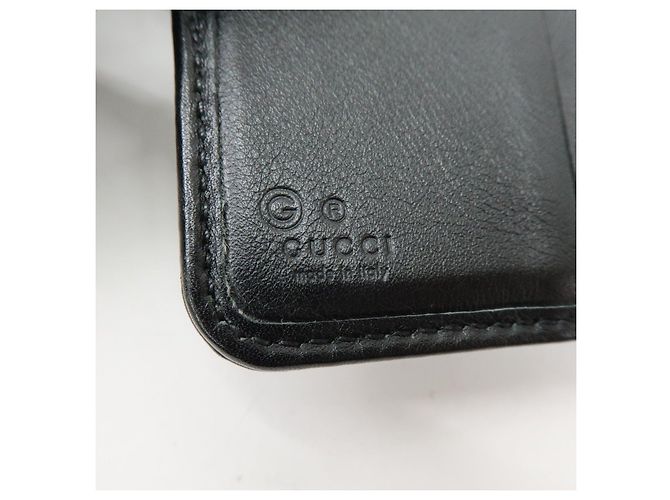 Cartera compacta bi-fold de piel Micro Guccissima GUCCI Negra 449395 - vista 20
