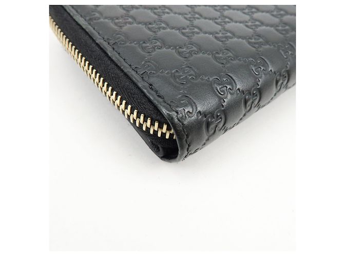 Cartera compacta bi-fold de piel Micro Guccissima GUCCI Negra 449395 - vista 6