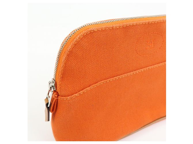 Hermès HERMES Bolide Pouch 20 Toile H Canvas Pouch Beauty Case Arancione - vista 10