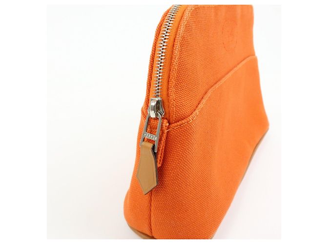 Hermès HERMES Bolide Pouch 20 Toile H Canvas Pouch Beauty Case Arancione - vista 15