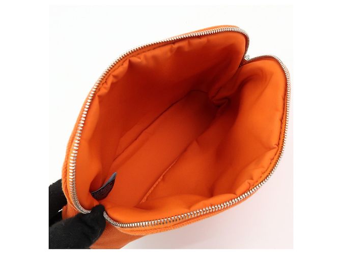 Hermès HERMES Bolide Pouch 20 Toile H Canvas Pouch Beauty Case Arancione - vista 17