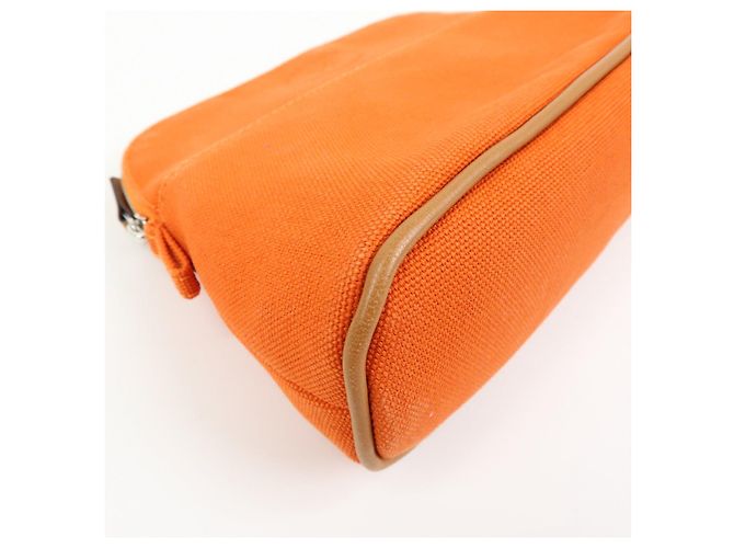 Hermès HERMES Bolide Pouch 20 Toile H Canvas Pouch Beauty Case Arancione - vista 6