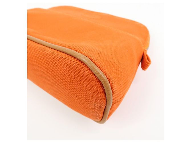 Hermès HERMES Bolide Pouch 20 Toile H Canvas Pouch Beauty Case Arancione - vista 7