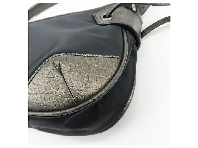 Borsa a spalla e borsa a mano BURBERRY in nylon e pelle con logo Nero Bronze - vista 12