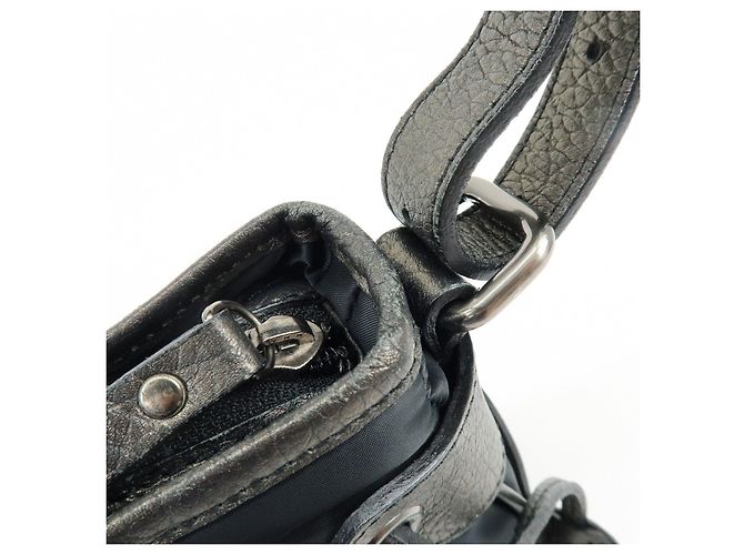 Borsa a spalla e borsa a mano BURBERRY in nylon e pelle con logo Nero Bronze - vista 14