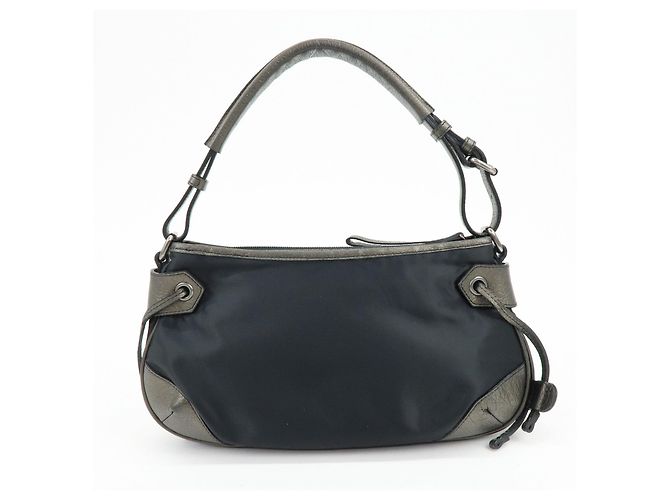 Borsa a spalla e borsa a mano BURBERRY in nylon e pelle con logo Nero Bronze - vista 2