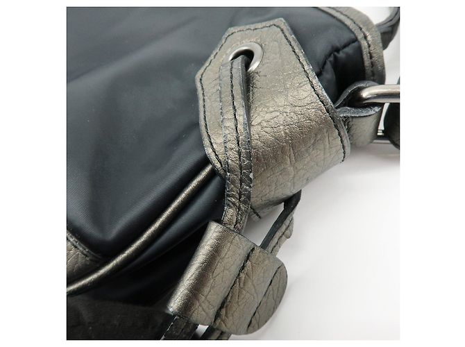 Borsa a spalla e borsa a mano BURBERRY in nylon e pelle con logo Nero Bronze - vista 21