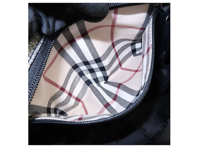 Borsa a spalla e borsa a mano BURBERRY in nylon e pelle con logo Nero Bronze - vista 24