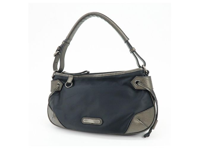 Borsa a spalla e borsa a mano BURBERRY in nylon e pelle con logo Nero Bronze - vista 3