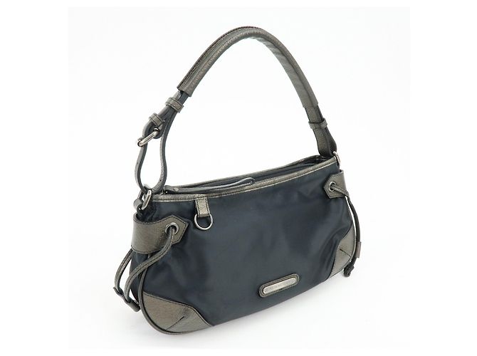 Borsa a spalla e borsa a mano BURBERRY in nylon e pelle con logo Nero Bronze - vista 4