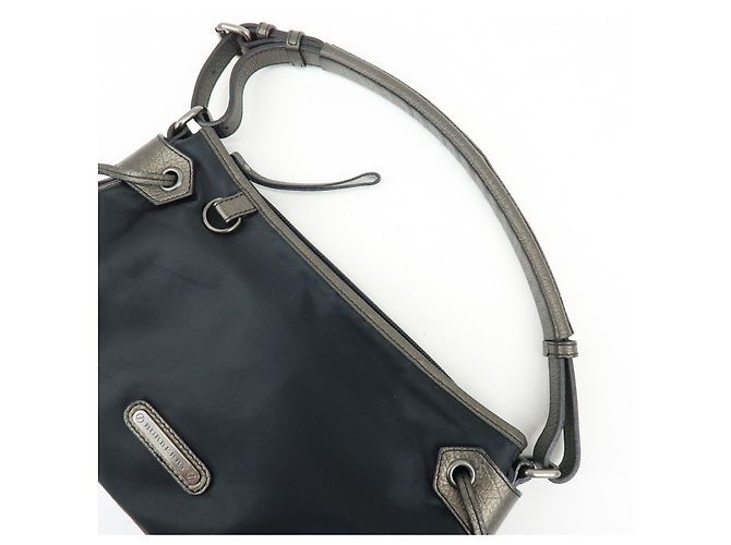 Borsa a spalla e borsa a mano BURBERRY in nylon e pelle con logo Nero Bronze - vista 6