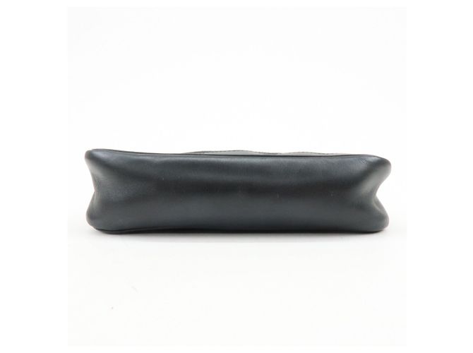 GUCCI Sherry Leather Denim Accessory Pouch Hand Bag Black 92820 - vista 5