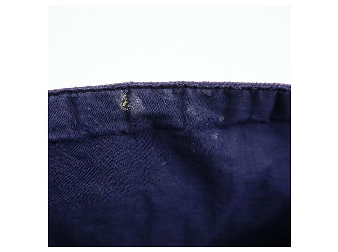 Hermès HERMES Amedaba Cabas de Poche Cotton Canvas Leather Tote Bag Navy - Ansicht 17