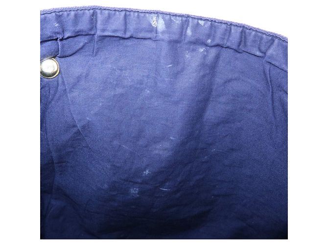 Hermès HERMES Amedaba Cabas de Poche Cotton Canvas Leather Tote Bag Navy - Ansicht 22