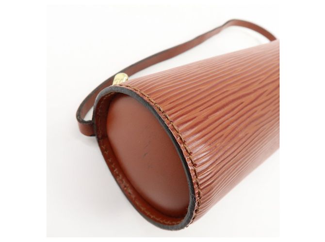 Louis Vuitton Epi Mini Pouch per Borsa a Mano Soufflot Kenya Brown - vista 13