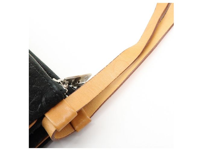 Céline Borsa a tracolla e borsa a mano CELINE C Macadam in pelle scamosciata Nero e Marrone - vista 10