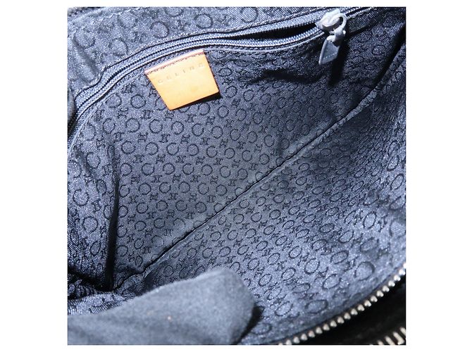 Céline Borsa a tracolla e borsa a mano CELINE C Macadam in pelle scamosciata Nero e Marrone - vista 21