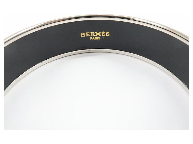 Hermès Bracciale HERMES Email GM Plated Horse Bangle Nero Argento - vista 10