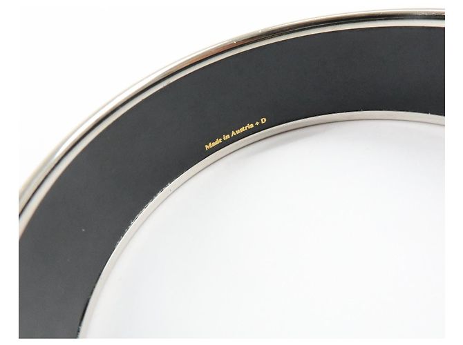Hermès Bracciale HERMES Email GM Plated Horse Bangle Nero Argento - vista 9