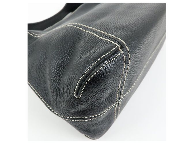 Borsa a tracolla e borsa a mano in pelle con cuciture logo TOD'S Nero - vista 15