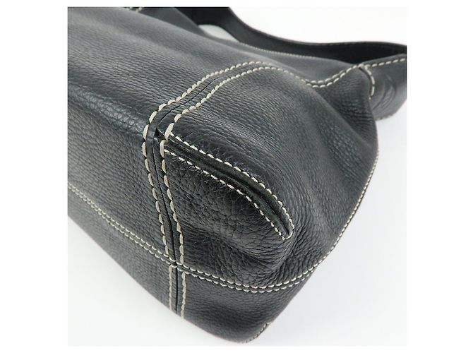 Borsa a tracolla e borsa a mano in pelle con cuciture logo TOD'S Nero - vista 16
