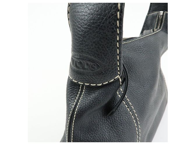 Borsa a tracolla e borsa a mano in pelle con cuciture logo TOD'S Nero - vista 17