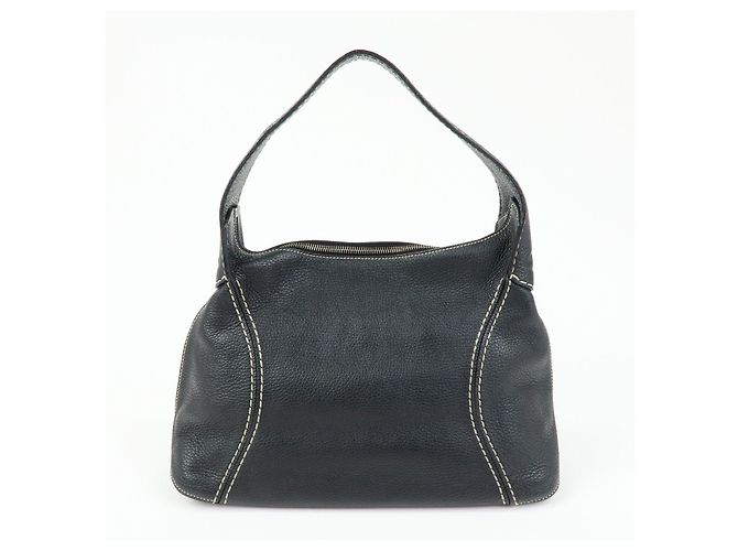 Borsa a tracolla e borsa a mano in pelle con cuciture logo TOD'S Nero - vista 2