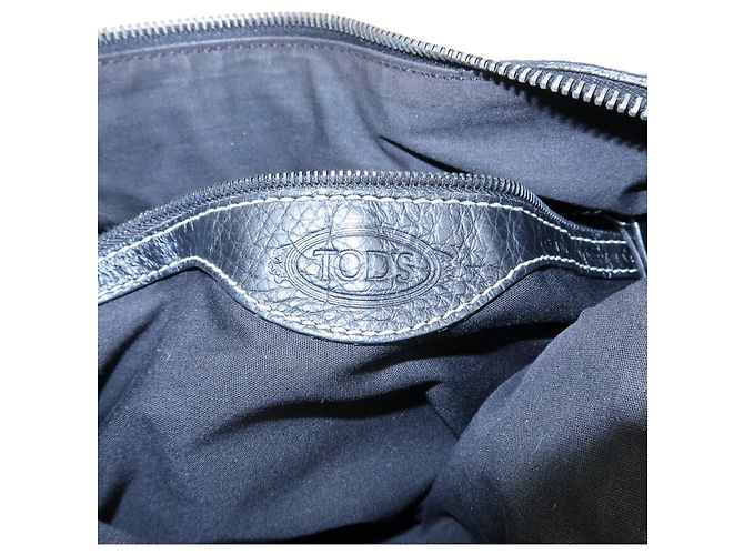 Borsa a tracolla e borsa a mano in pelle con cuciture logo TOD'S Nero - vista 24