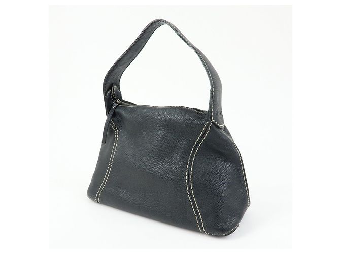 Borsa a tracolla e borsa a mano in pelle con cuciture logo TOD'S Nero - vista 3