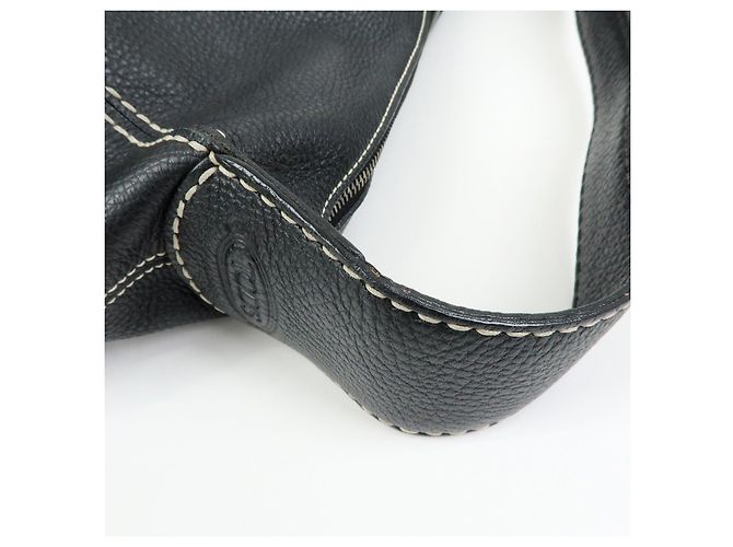 Borsa a tracolla e borsa a mano in pelle con cuciture logo TOD'S Nero - vista 9