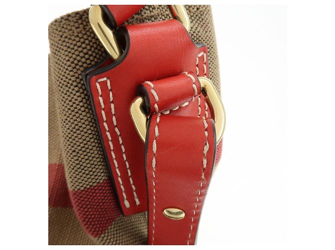 Borsa a mano e a tracolla 2Way Burberry Nova Plaid in Canvas e Pelle Beige - vista 10