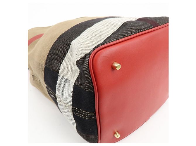 Borsa a mano e a tracolla 2Way Burberry Nova Plaid in Canvas e Pelle Beige - vista 11