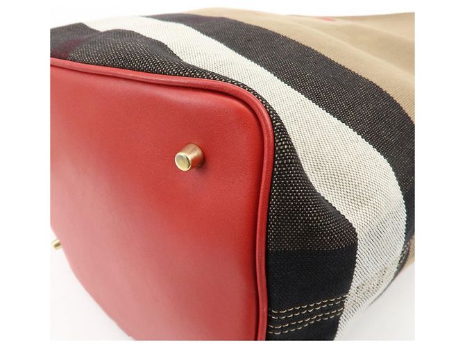 Borsa a mano e a tracolla 2Way Burberry Nova Plaid in Canvas e Pelle Beige - vista 12