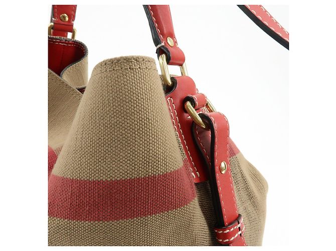 Borsa a mano e a tracolla 2Way Burberry Nova Plaid in Canvas e Pelle Beige - vista 16