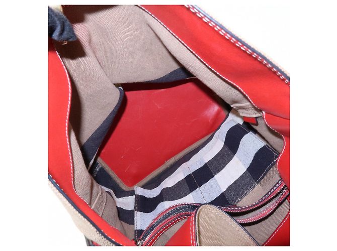 Borsa a mano e a tracolla 2Way Burberry Nova Plaid in Canvas e Pelle Beige - vista 19